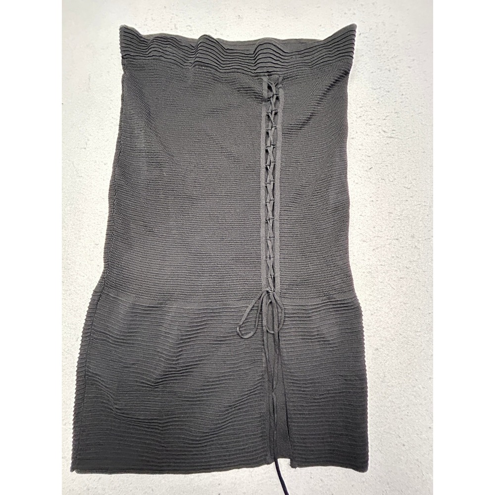 Rachel Rachel Roy Tube Dress Knit Lace Up Black XL Womens